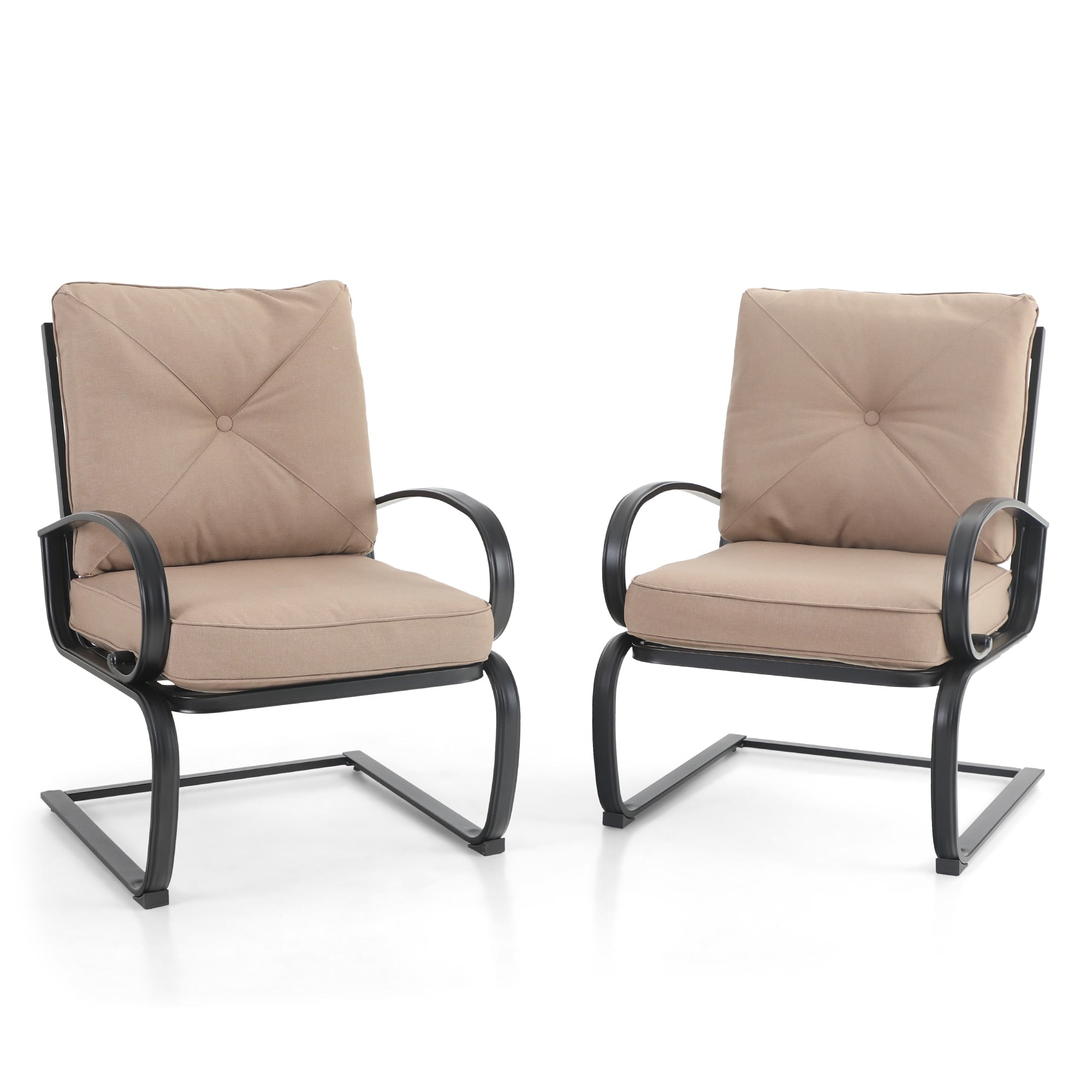 Ensemble de salle à manger d'extérieur 7/9 pièces, 6/8 chaises à ressort avec coussin, 1 rectangulaire