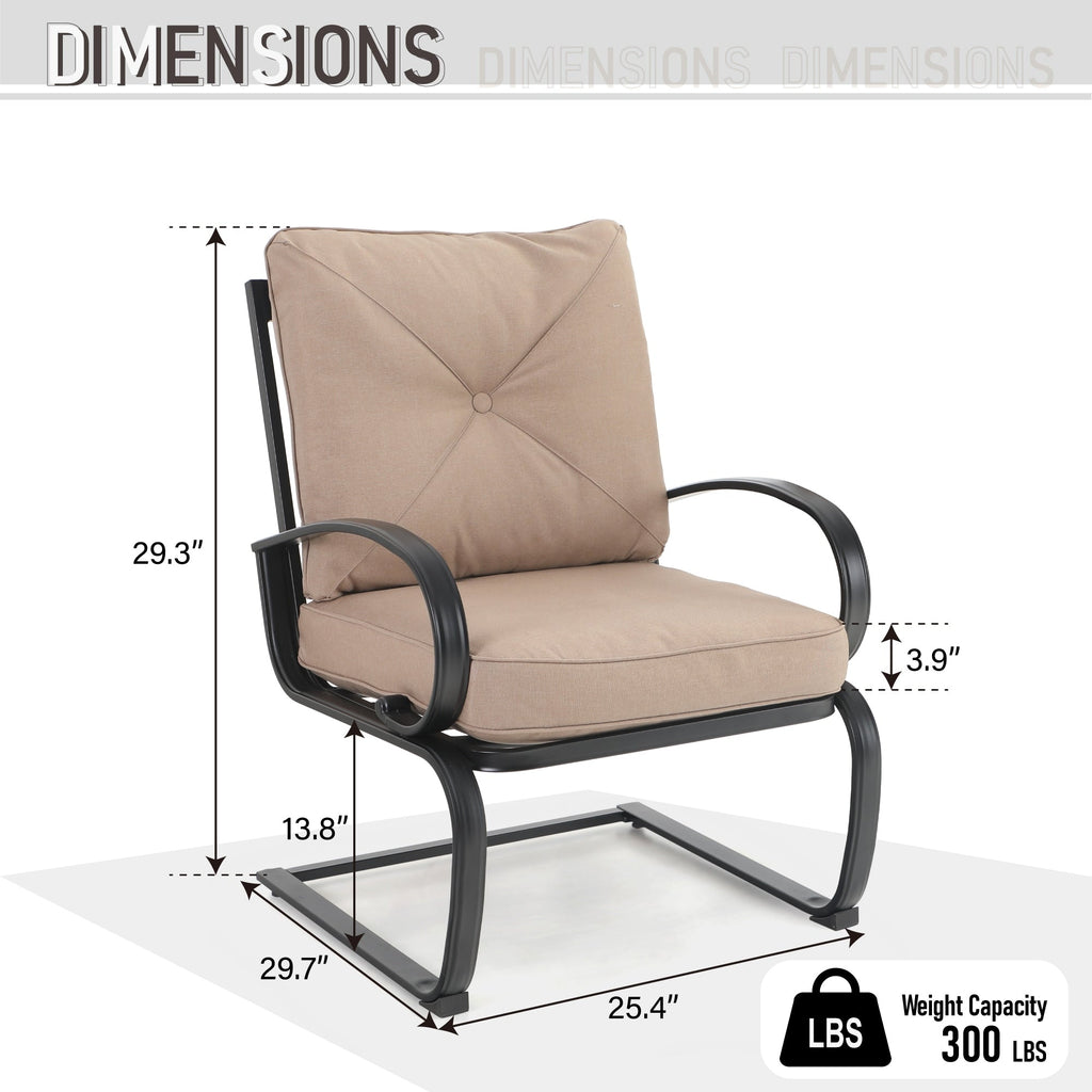 Ensemble de salle à manger d'extérieur 7/9 pièces, 6/8 chaises à ressort avec coussin, 1 rectangulaire