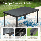 Ensemble de salle à manger de patio 7/9, table à manger rectangulaire extensible avec chaises en rotin