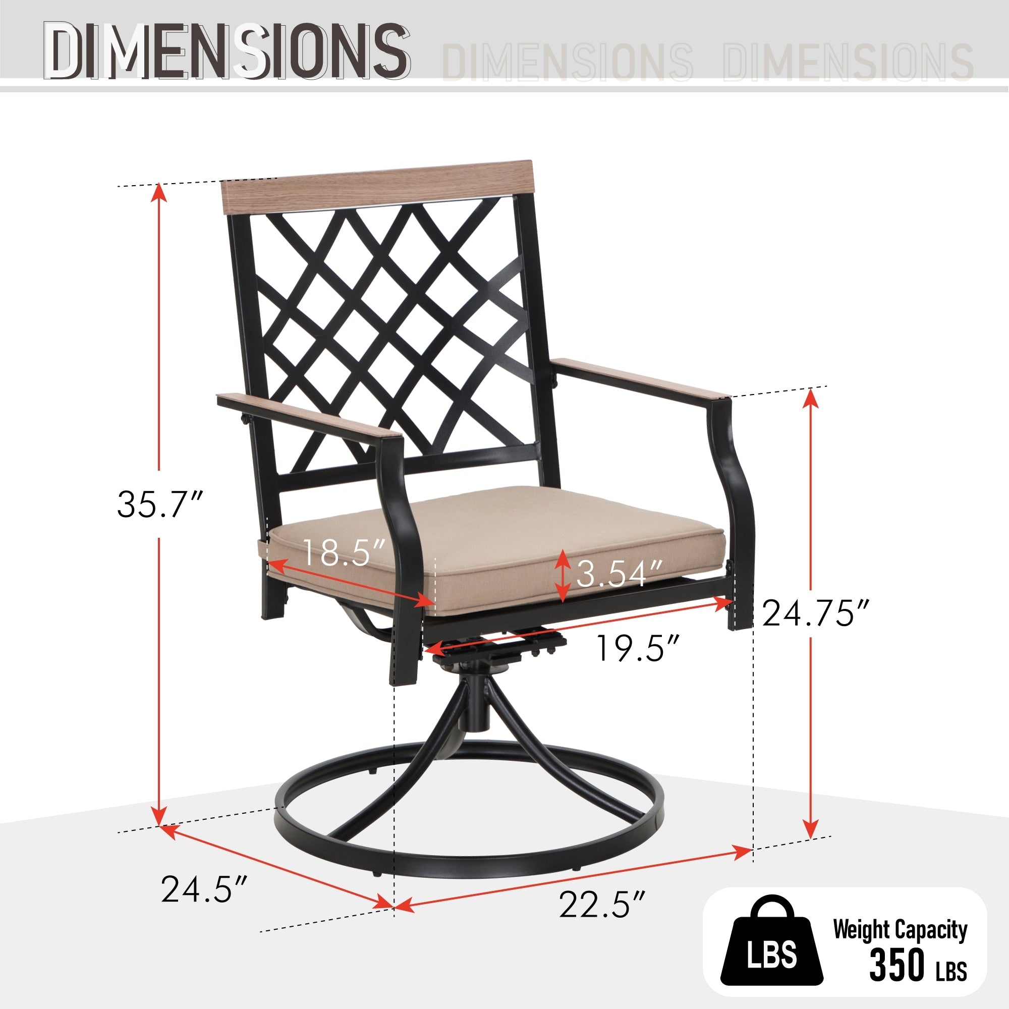 Ensemble de salle à manger d'extérieur MAISON ARTS 7/9 pièces, 6/8 chaises pivotantes en métal, 1 table rectangulaire extensible