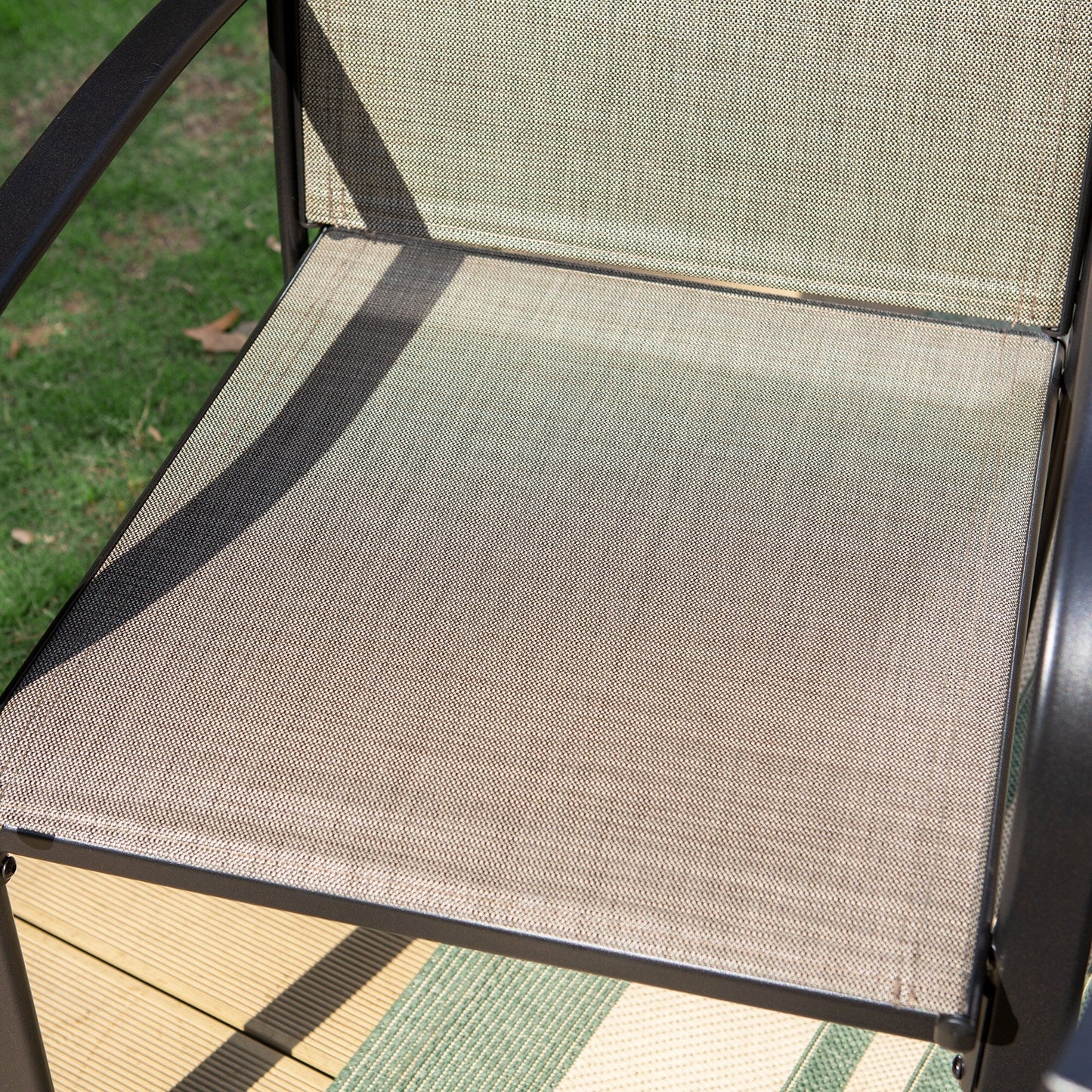 Ensemble de salle à manger de patio MAISON ARTS 7/9 pièces avec table rectangulaire extensible en métal et 6/8 chaises en textilène