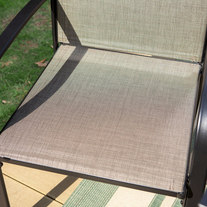 Ensemble de salle à manger de patio MAISON ARTS 7/9 pièces avec table rectangulaire extensible en métal et 6/8 chaises en textilène