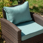 Ensemble de salon de jardin 7/9 places en rotin et osier avec canapé sectionnel à dossier haut et table pour foyer
