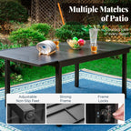 Ensemble de salle à manger de patio 7/9 pièces, table à manger rectangulaire extensible pour l'extérieur avec chaises à bascule à ressorts en C