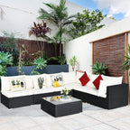 Ensemble de meubles de patio 7 pièces avec table basse