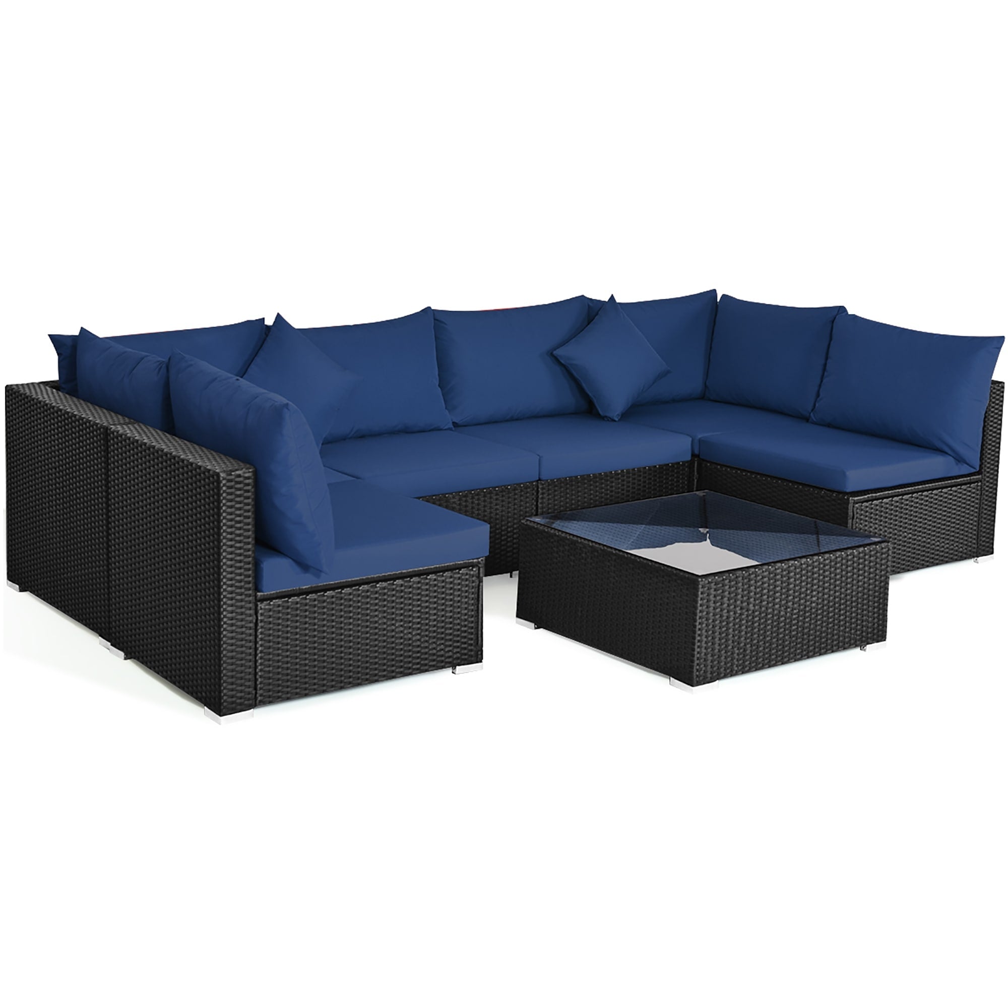 Ensemble de meubles de patio 7 pièces avec table basse