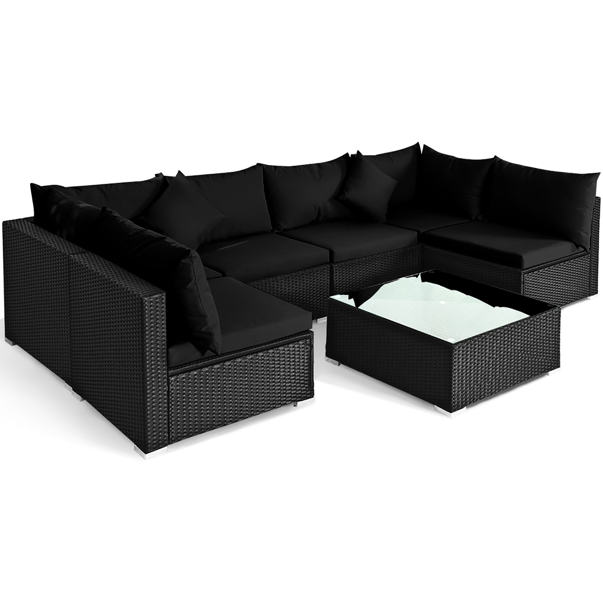 Ensemble de meubles de patio 7 pièces avec table basse