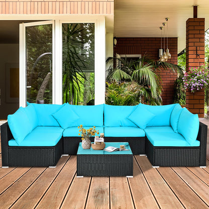 Ensemble de meubles de patio 7 pièces avec table basse