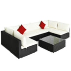 Ensemble de meubles de patio 7 pièces avec table basse