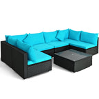 Ensemble de meubles de patio 7 pièces avec table basse