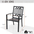 Ensemble de salle à manger d'extérieur MAISON ARTS 7 pièces, chaises de salle à manger combinées en acier avec coussin et table parasol pour 6 personnes