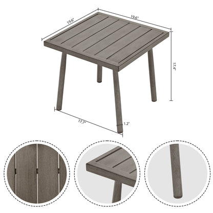 Ensemble de conversation de patio en aluminium 7 pièces, causeuse avec poufs et table basse