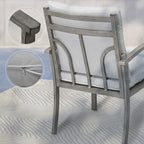 Ensemble de salle à manger de patio en aluminium 9 pièces avec 2 chaises pivotantes et 6 chaises de salle à manger et coussins lavables