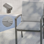 Ensemble de salle à manger de patio en aluminium 9 pièces avec 2 chaises pivotantes et 6 chaises de salle à manger et coussins lavables