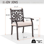 Ensemble de salle à manger de patio en aluminium moulé 7 pièces MAISON ARTS avec table rectangulaire extensible et 6 chaises en aluminium moulé
