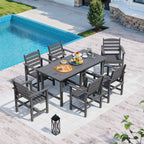 Ensemble de table à manger d'extérieur 7 pièces en PEHD