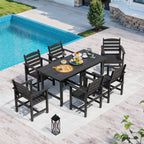 Ensemble de table à manger d'extérieur 7 pièces en PEHD