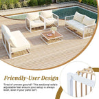 Ensemble de canapés sectionnels en métal 7 pièces pour patio, mobilier de jardin toutes saisons avec coussins épais et table basse