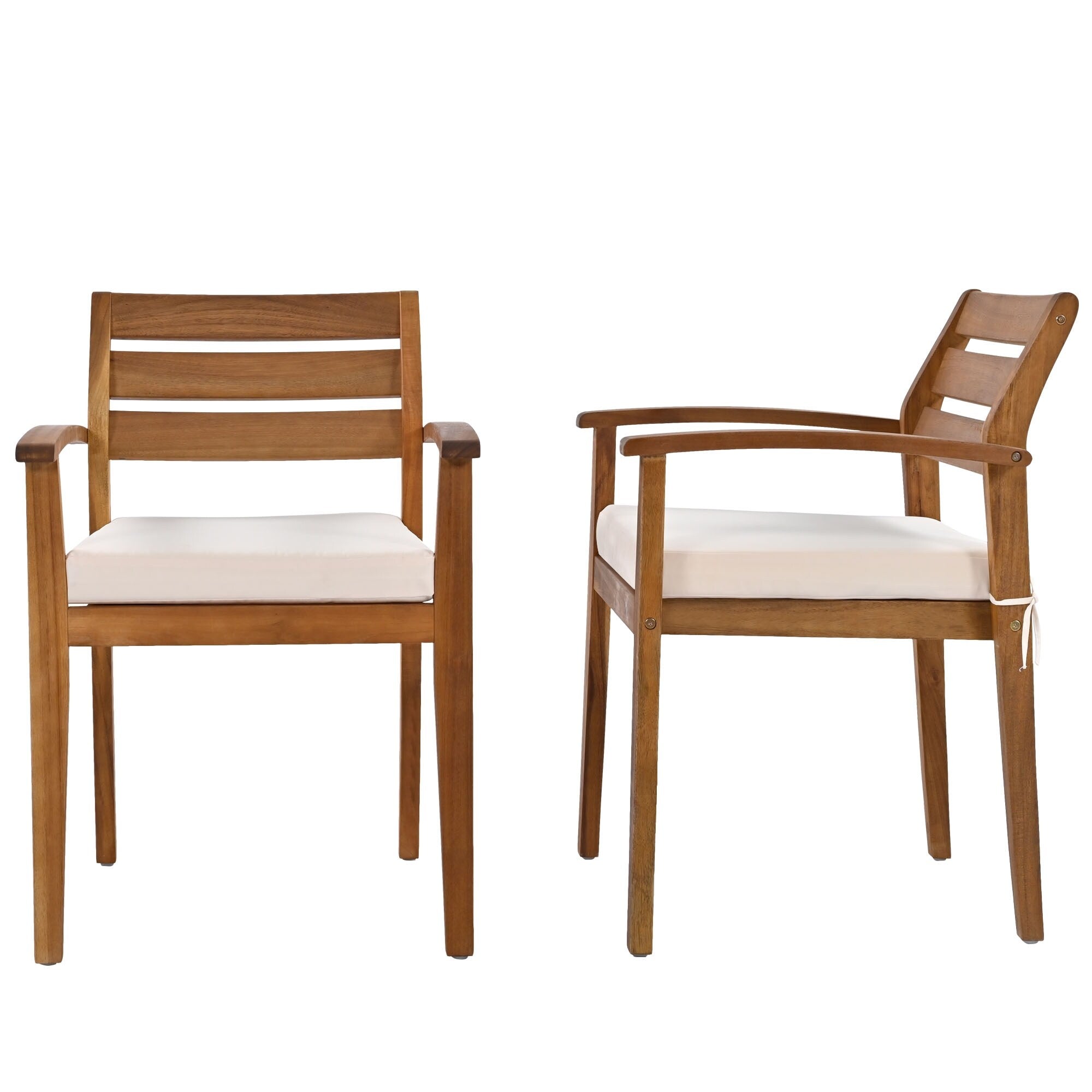Ensemble de salle à manger d'extérieur en bois d'acacia 7 pièces avec coussins et banc amovibles