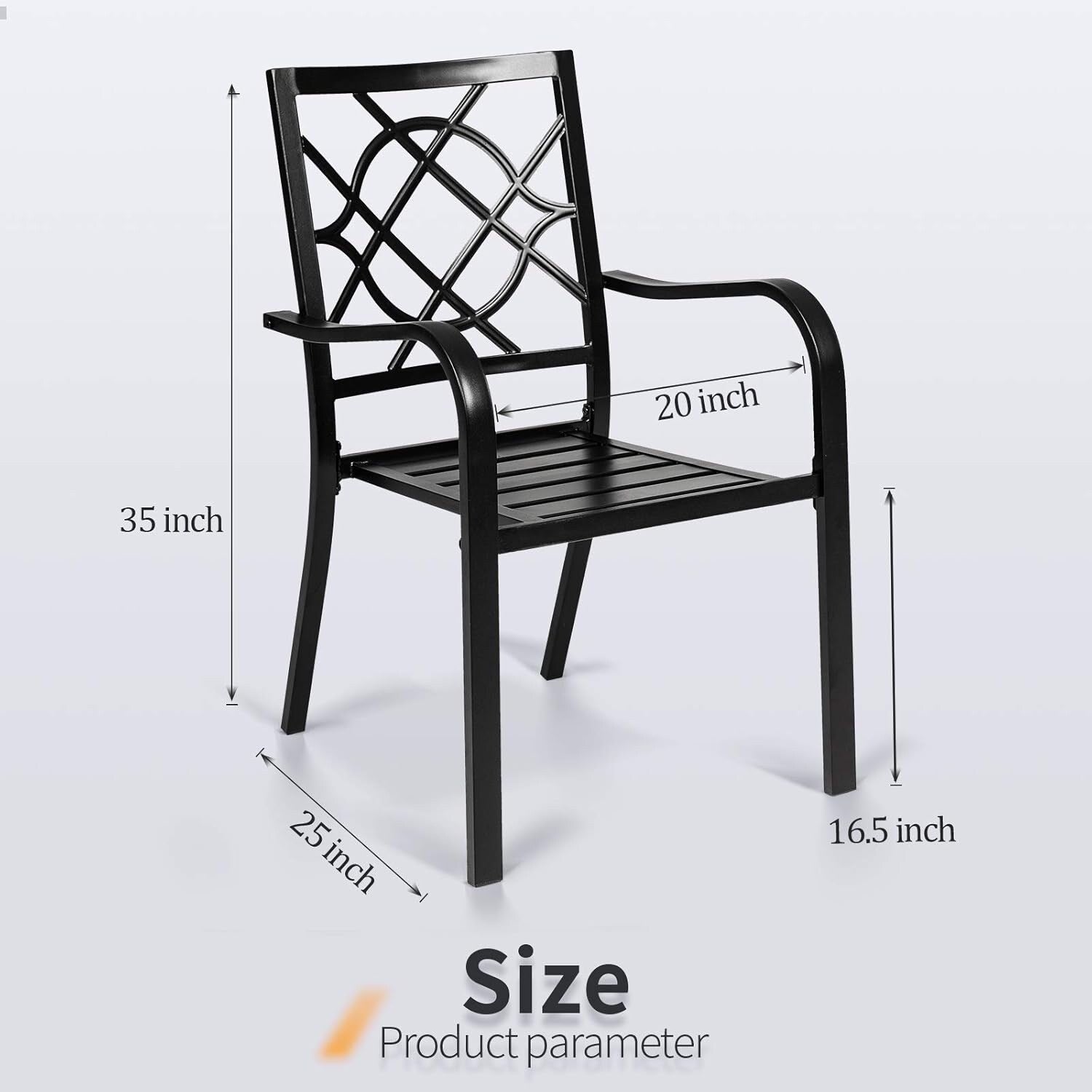 Ensemble de salle à manger d'extérieur 7 pièces, 6 chaises empilables et 1 table rectangulaire à lattes avec trou pour parasol de 1,57