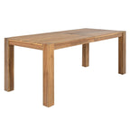 Ensemble de 7 chaises de salle à manger d'extérieur en bois avec table à manger décontractée, trou pour parasol et 6 coussins amovibles