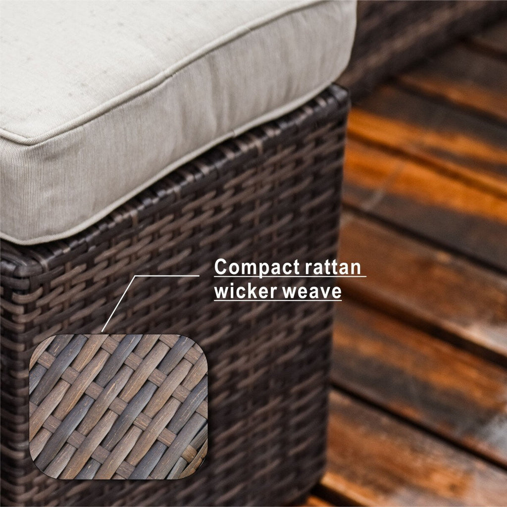 Ensemble de canapé d'extérieur 7 pièces avec table en aluminium et foyer