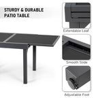 Ensemble de salle à manger de patio 7 pièces avec chaises pliantes réglables et 1 table à manger extensible