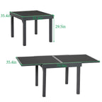 Ensemble de salle à manger de patio 7 pièces avec chaises pliantes réglables et 1 table à manger extensible