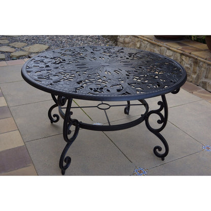 Ensemble de salle à manger de patio 7 pièces, table à manger ronde de 53 pouces