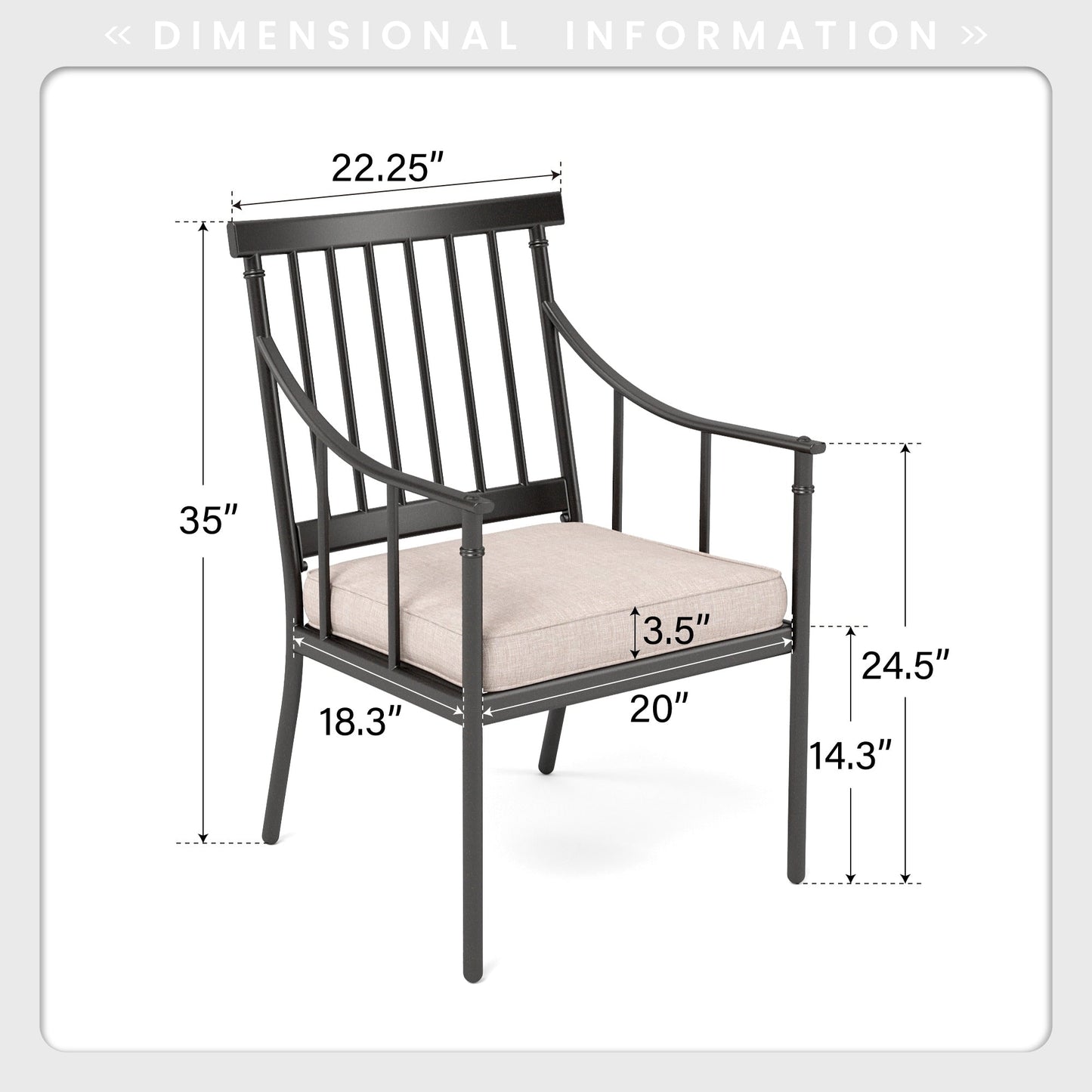 Ensemble de salle à manger de patio 7 pièces MAISON ARTS avec table à panneaux en acier et 6 chaises de salle à manger