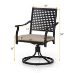 Ensemble de salle à manger de patio 7 pièces MAISON ARTS, grande table à manger ronde avec trou pour parasol et chaises pivotantes en métal
