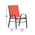Ensemble de salle à manger de patio 7 pièces avec table en verre et 6 chaises