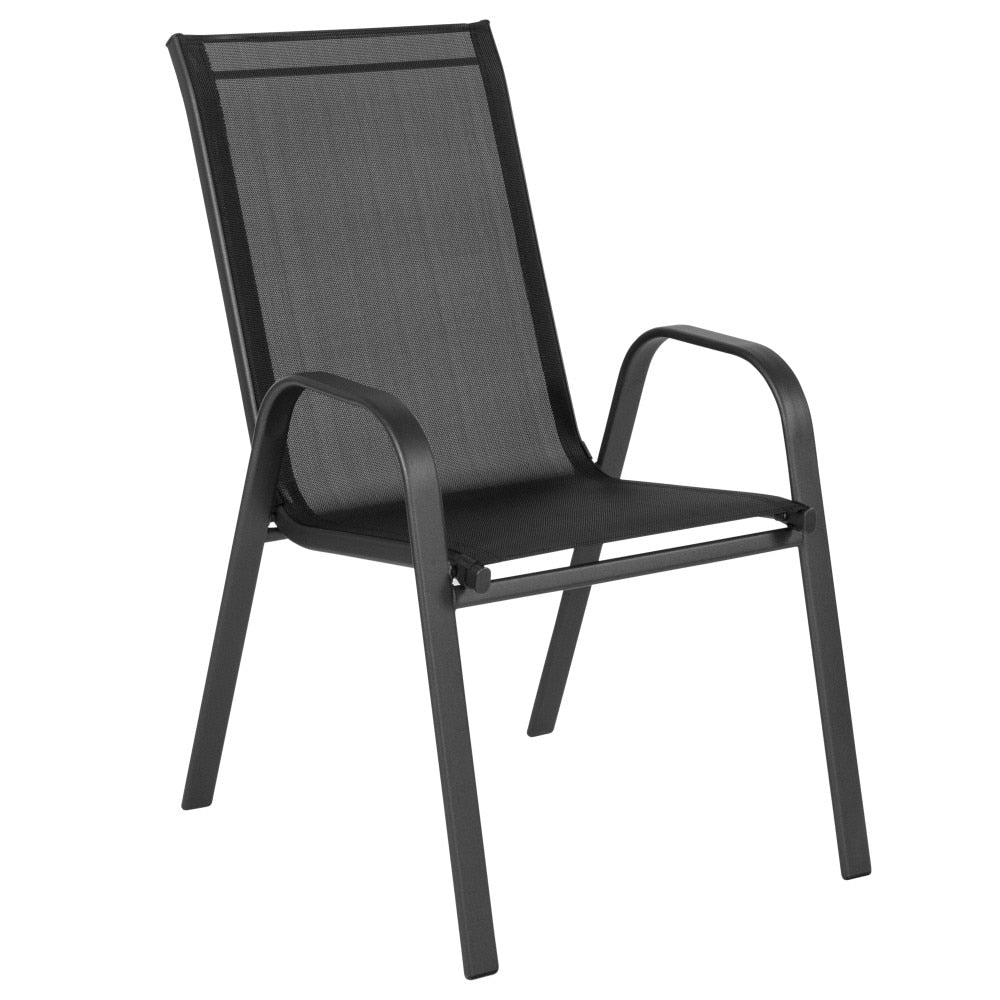 Ensemble de salle à manger de patio 7 pièces avec table en verre et 6 chaises