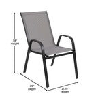 Ensemble de salle à manger de patio 7 pièces avec table en verre et 6 chaises