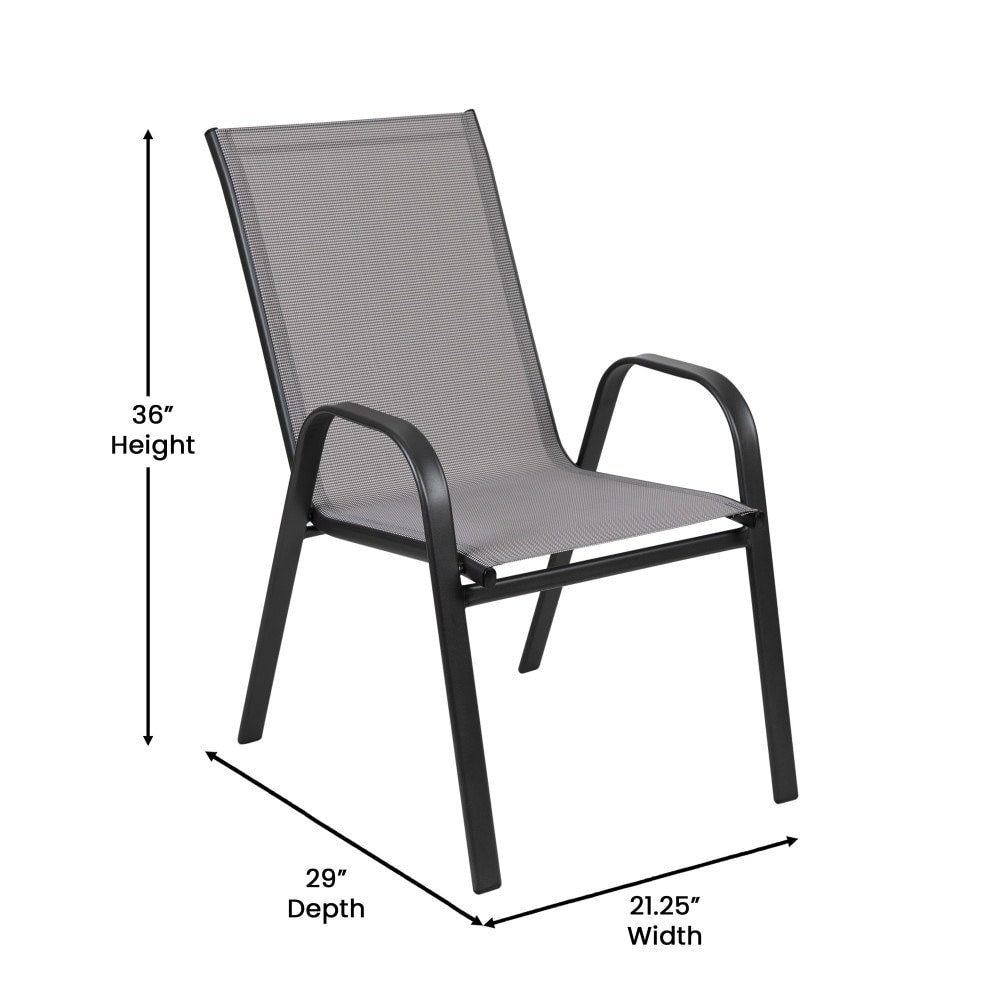 Ensemble de salle à manger de patio 7 pièces avec table en verre et 6 chaises