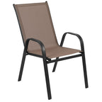 Ensemble de salle à manger de patio 7 pièces avec table en verre et 6 chaises