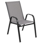 Ensemble de salle à manger de patio 7 pièces avec table en verre et 6 chaises
