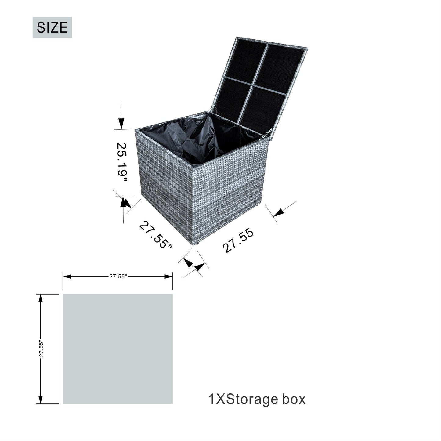 Ensemble de 7 canapés de patio en rotin avec table à manger et fauteuils en aluminium