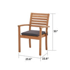 Ensemble de salle à manger d'extérieur 7 pièces en bois d'acacia