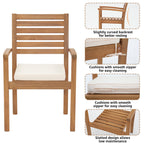 Ensemble de salle à manger d'extérieur 7 pièces en bois d'acacia