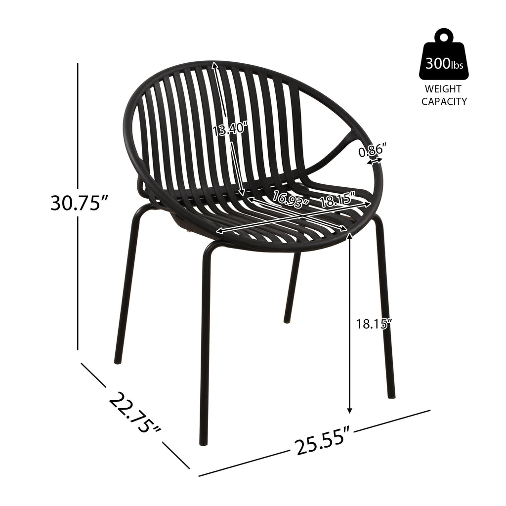 Ensemble de salle à manger d'extérieur moderne 7 pièces avec chaises empilables, blanc
