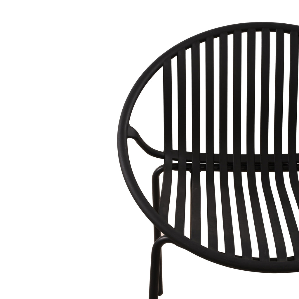 Ensemble de salle à manger d'extérieur moderne 7 pièces avec chaises empilables, blanc