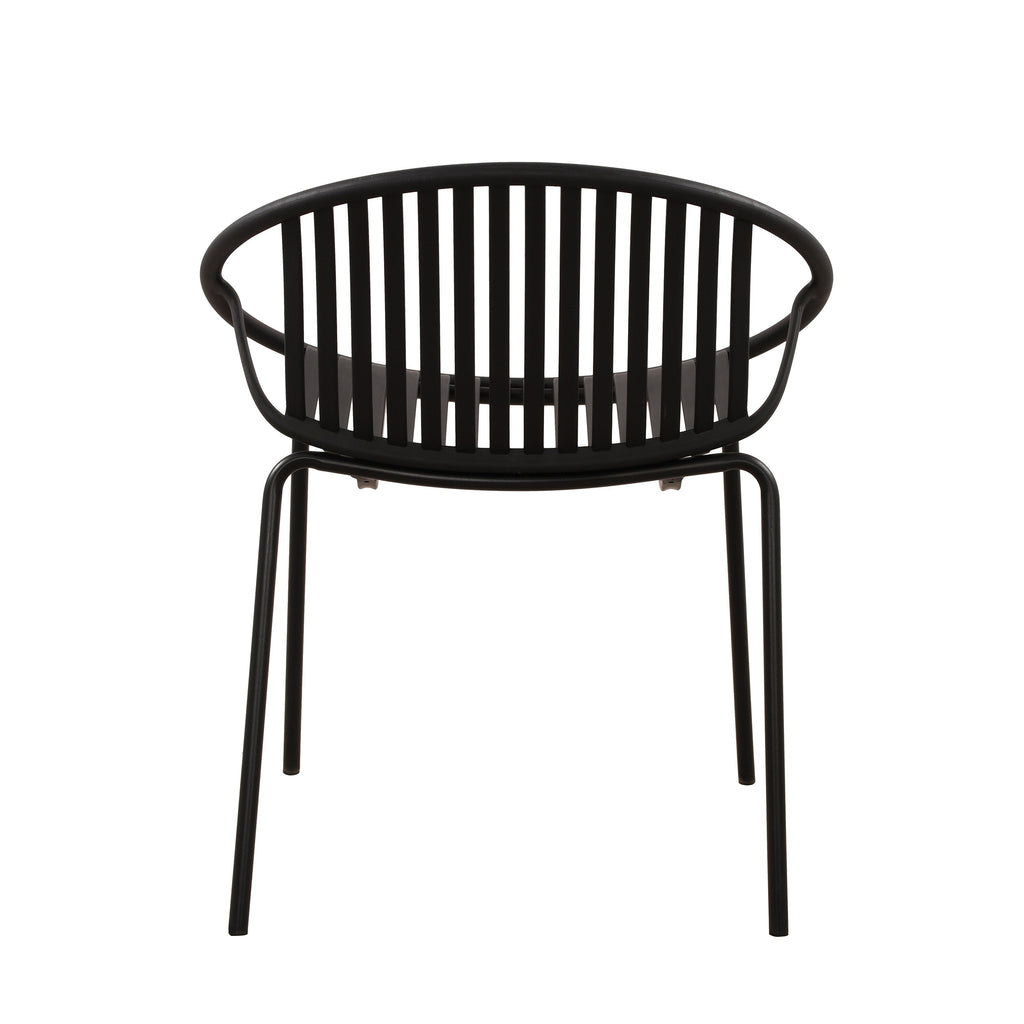 Ensemble de salle à manger d'extérieur moderne 7 pièces avec chaises empilables, blanc