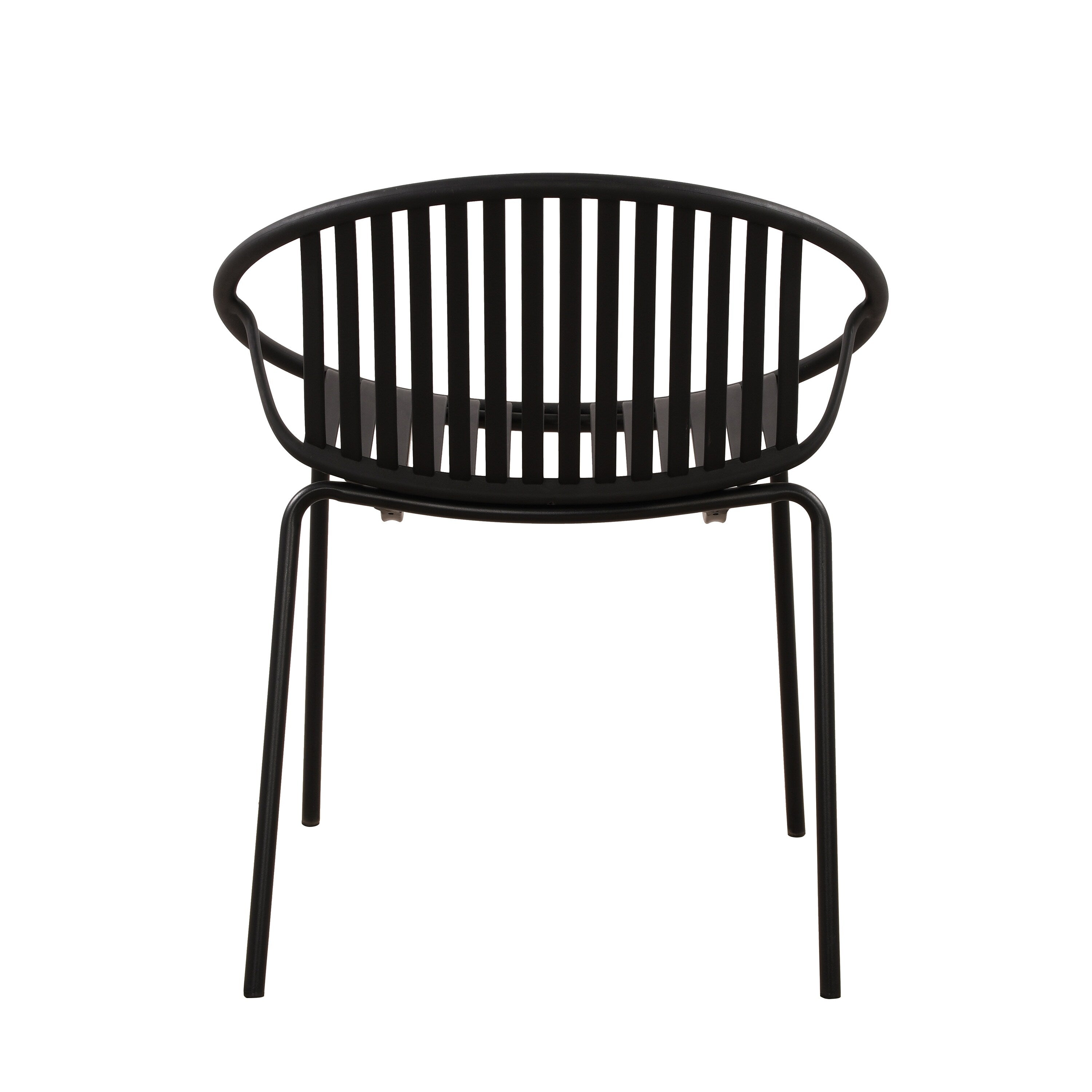 Ensemble de salle à manger d'extérieur moderne 7 pièces avec chaises empilables, blanc