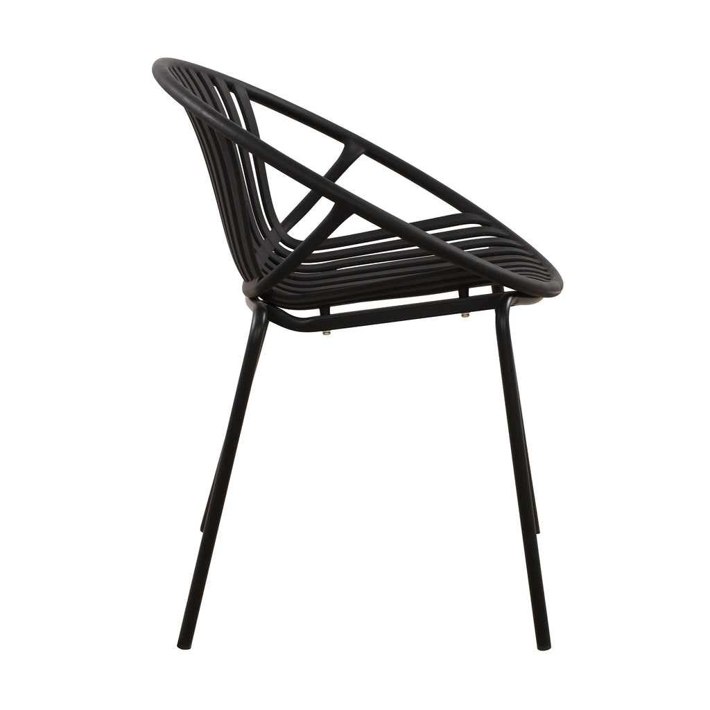 Ensemble de salle à manger d'extérieur moderne 7 pièces avec chaises empilables, blanc