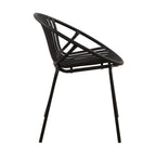 Ensemble de salle à manger d'extérieur moderne 7 pièces avec chaises empilables, blanc