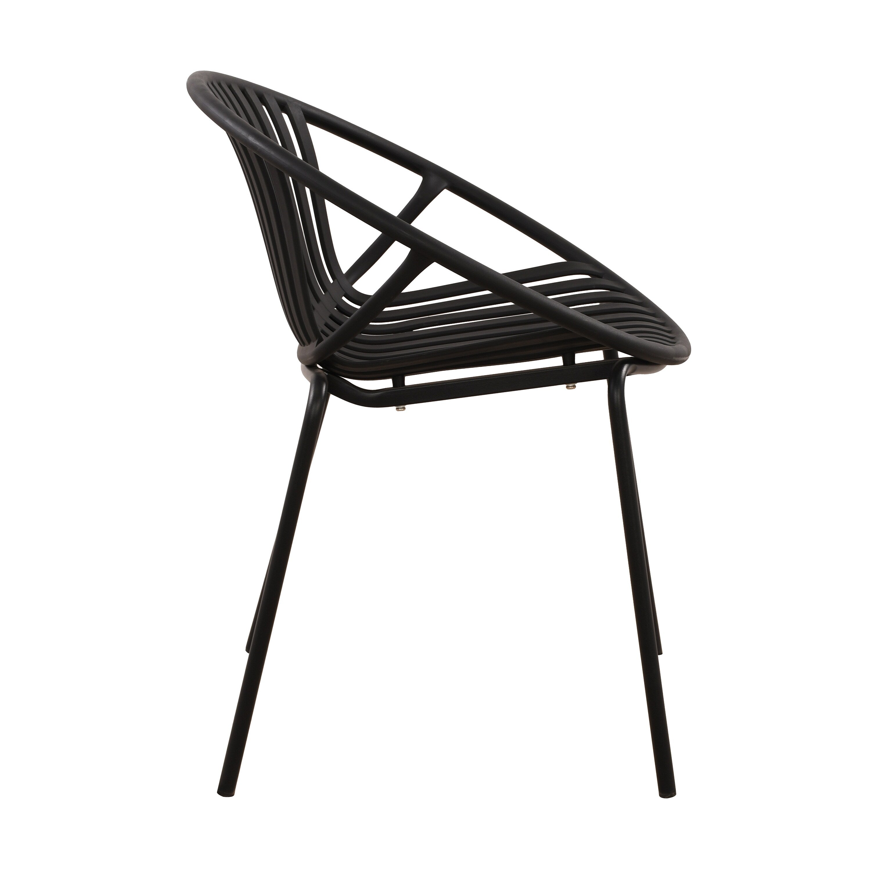 Ensemble de salle à manger d'extérieur moderne 7 pièces avec chaises empilables, blanc