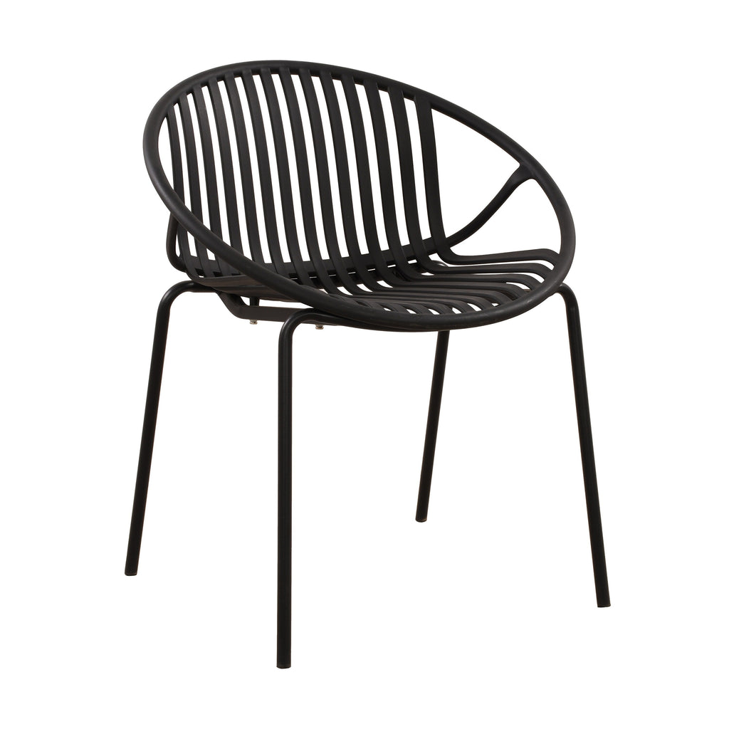 Ensemble de salle à manger d'extérieur moderne 7 pièces avec chaises empilables, blanc