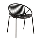Ensemble de salle à manger d'extérieur moderne 7 pièces avec chaises empilables, blanc