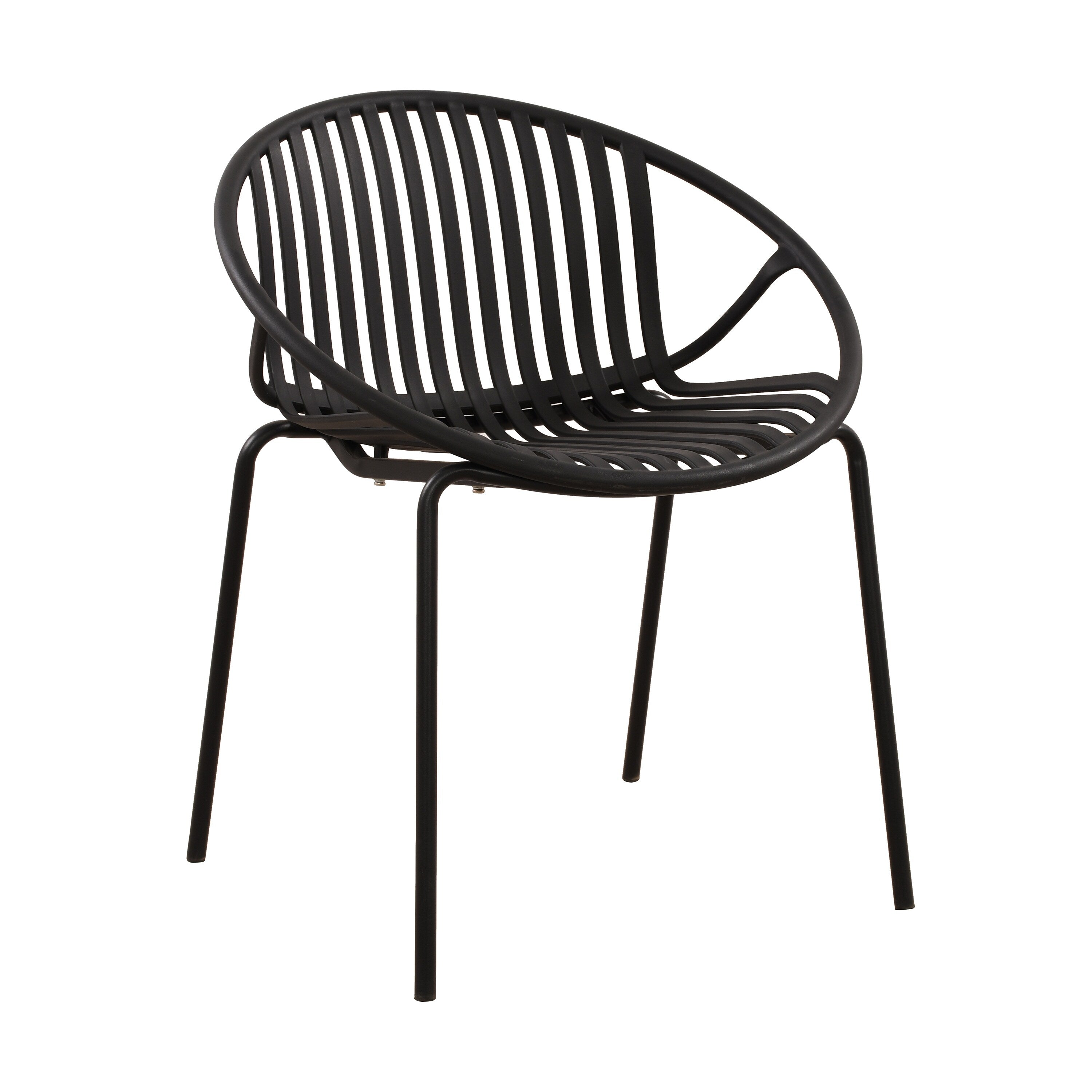 Ensemble de salle à manger d'extérieur moderne 7 pièces avec chaises empilables, blanc